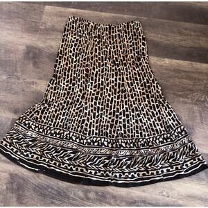 Pleat Pleat Petite, Maxi Black and Gold crinkle Skirt, size PM